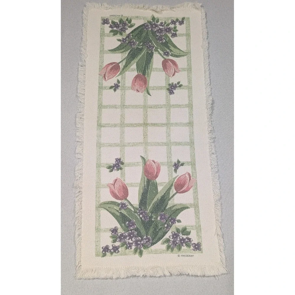 Pfaltzgraff Table Runners Round Lace Tablecloth Set 3pc White Floral  Excellent